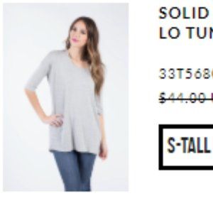 Hi-lo Sole Heather Gray Tunic Tall